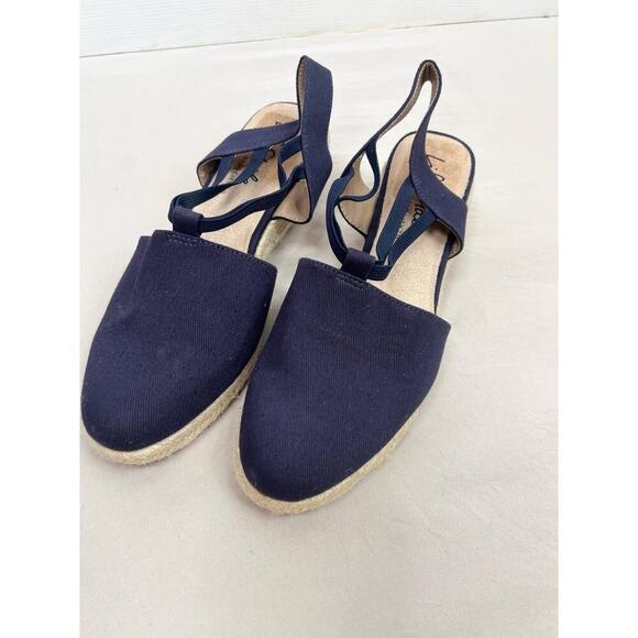 LifeStride Katrina 2 Shoes Size US 8.5 Navy Blue Espadrilles Wedge Canvas - Picture 10 of 13